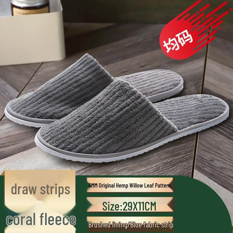Disposable Coral Fleece Hotel Guest Slippers One Size