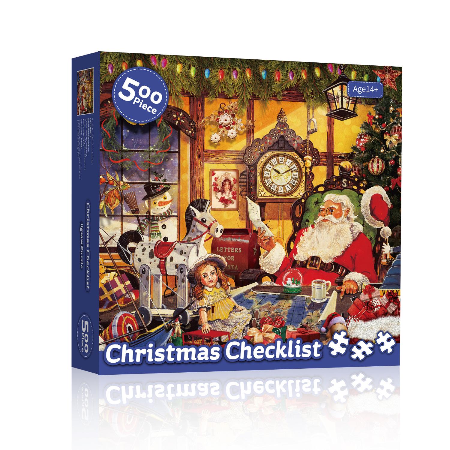 

Креативный рождественский пазл необычной формы 2025 года - 500 деталей, 4 секции, лидер продаж