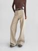 High-Waisted Women's Wide-Leg Jeans with Contrast Stitching - Versatile, Slimming, and Crisp Pants for Spring and Autumn.