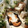 Cute Cartoon Irregular Faux Cashmere Floor Mat, Water Absorbent Non-Slip Bath Rug Wear Resistant Decor Carpet for Bathroom Bedroom