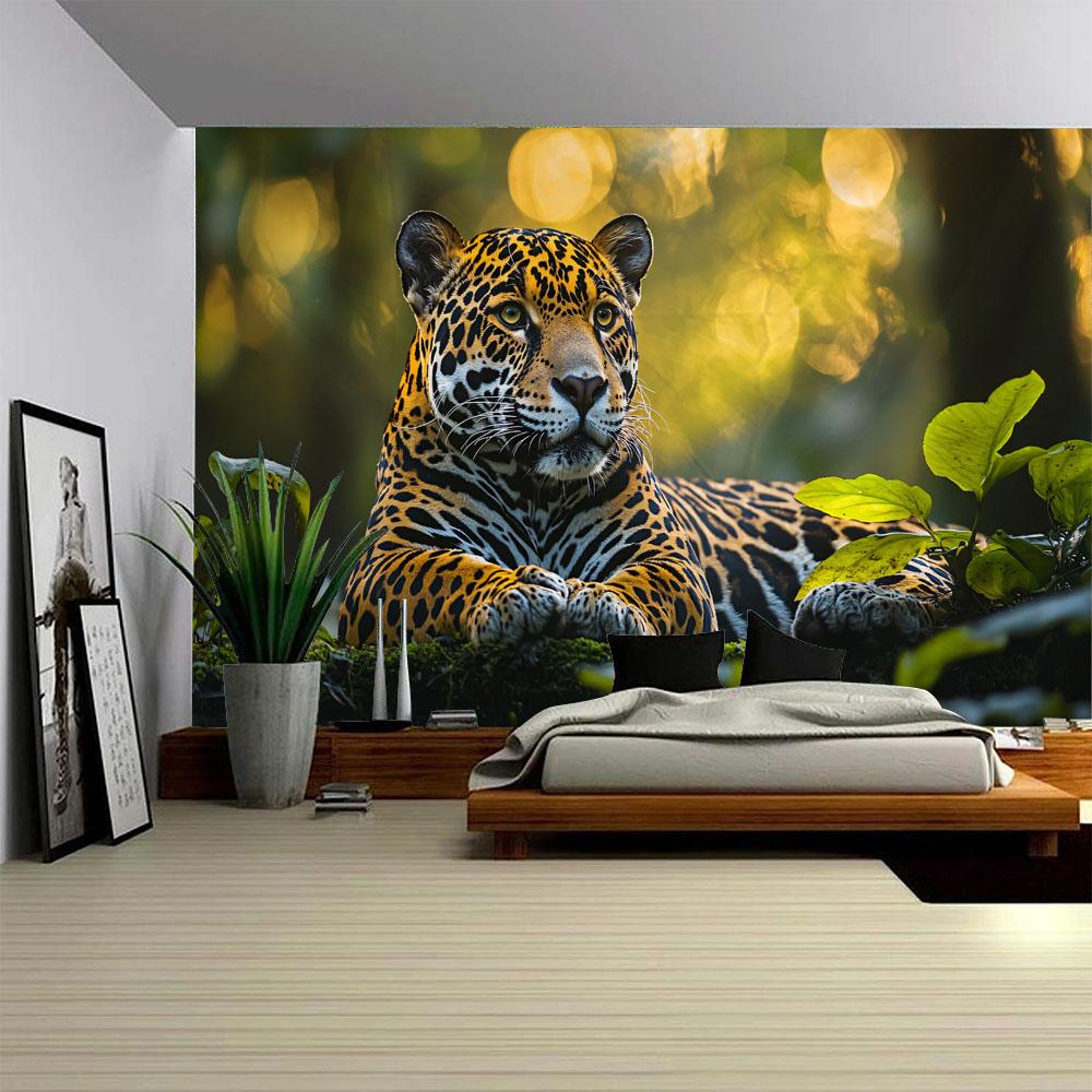 African Wildlife Cheetah Tapestry Wall Hanging Cloth Hippie Style Wolf Lion King Decor for Living Room Bedroom Dormitory Classro