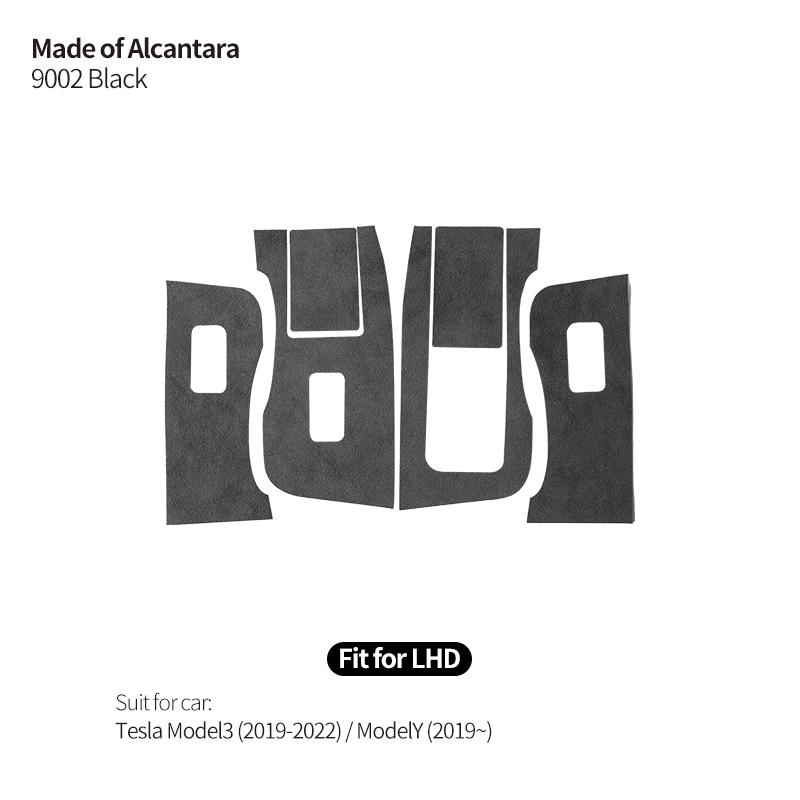 For Tesla Model 3 Y 2019-2025 Window Switch Lifter Panel Trim Frame Sticker Tuning Made of Alcantara Car Interior Accessories