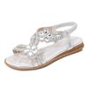Fashion Women's Fashion Diamond Sandals 2025 Summer New Retro Flower Beach Sandals Women's Comfortable Anti Slip Soft Bottom Plus Size