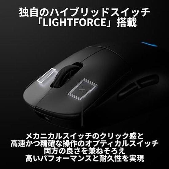 Logicool G PRO 2 LIGHTSPEED 44K DPI Wireless Gaming Mouse G-PPD-002XWL-BKd Lightweight 80g LIGHTFORCE Hybrid Switch HERO2 Sensor USB Type-C 95 Hours