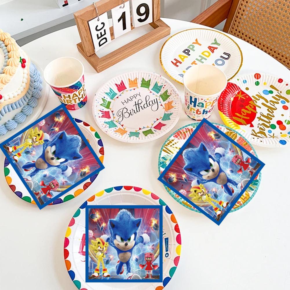 20Pcs Cartoon S Boy Birthday Party Disposable Cutlery Paper Plate Cup Napkin Baby Shower Party Gifts