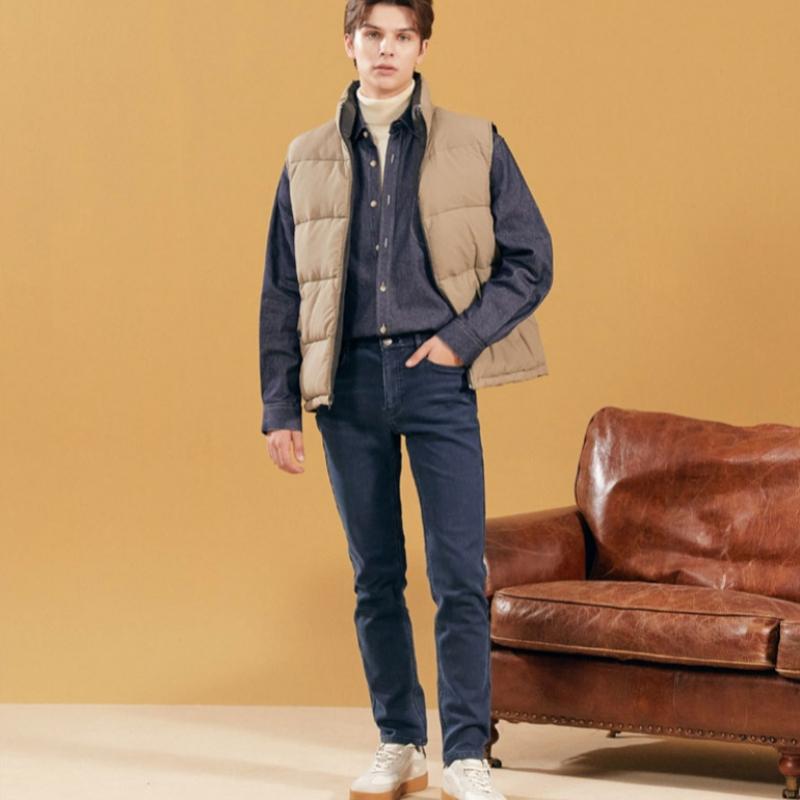 Bang Bang Men S Polar Fleece Bonded bruShed Denim jeanS 1+1