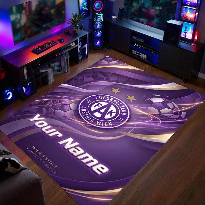 Crystal Velvet Rug Austria Wien FC Print Custom Name Text Floor Mat Home Decor