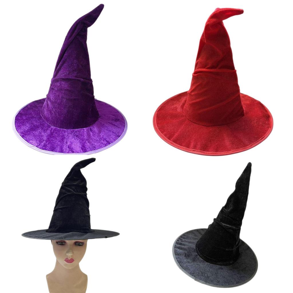 Hexe & Zauberer Maskenballhut für Kinder - Halloween Kostüm Spitzes Kopfschmuck