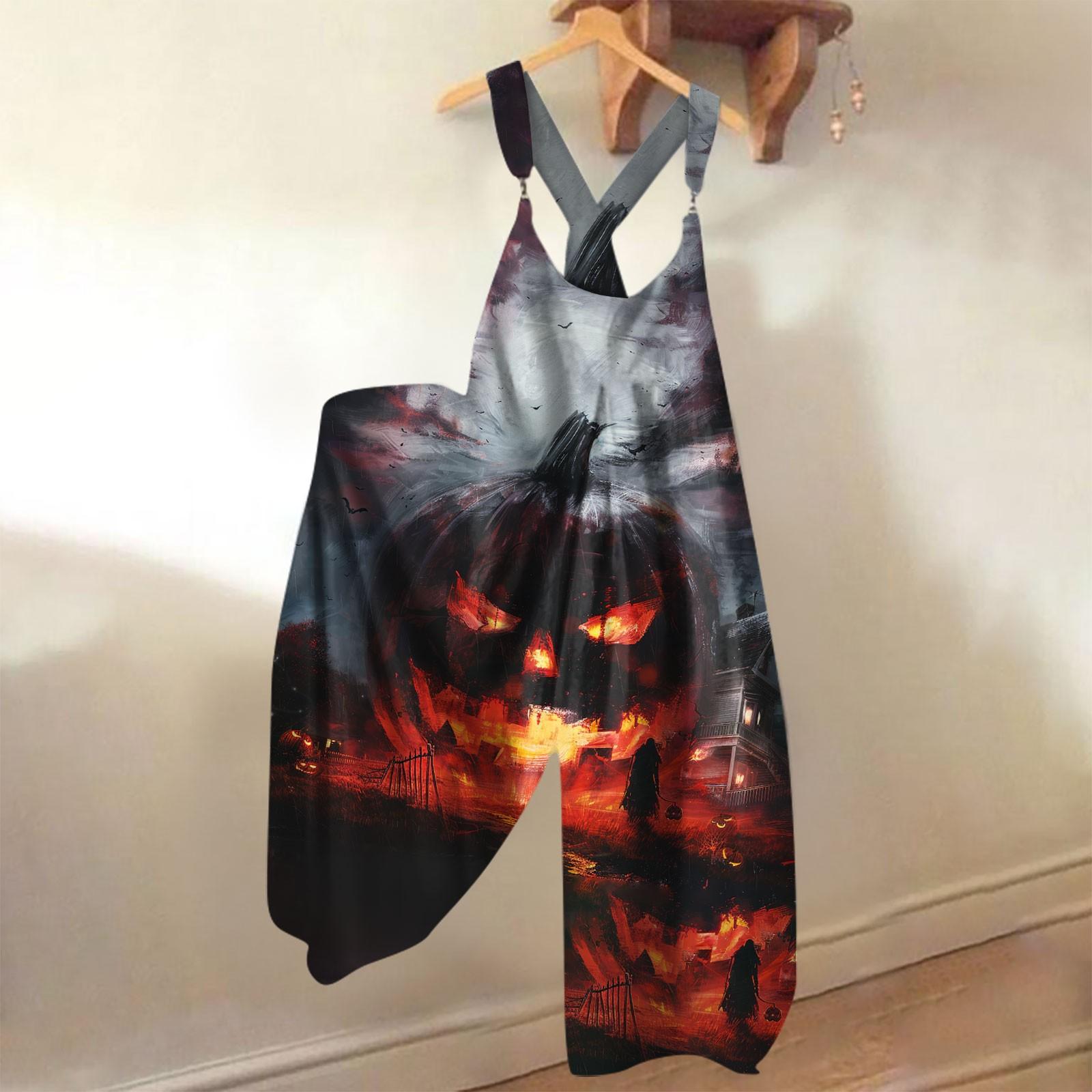 Широкие штанины комбинезоны для женщин повседневные свободные комбинезоны без рукавов — фото 9