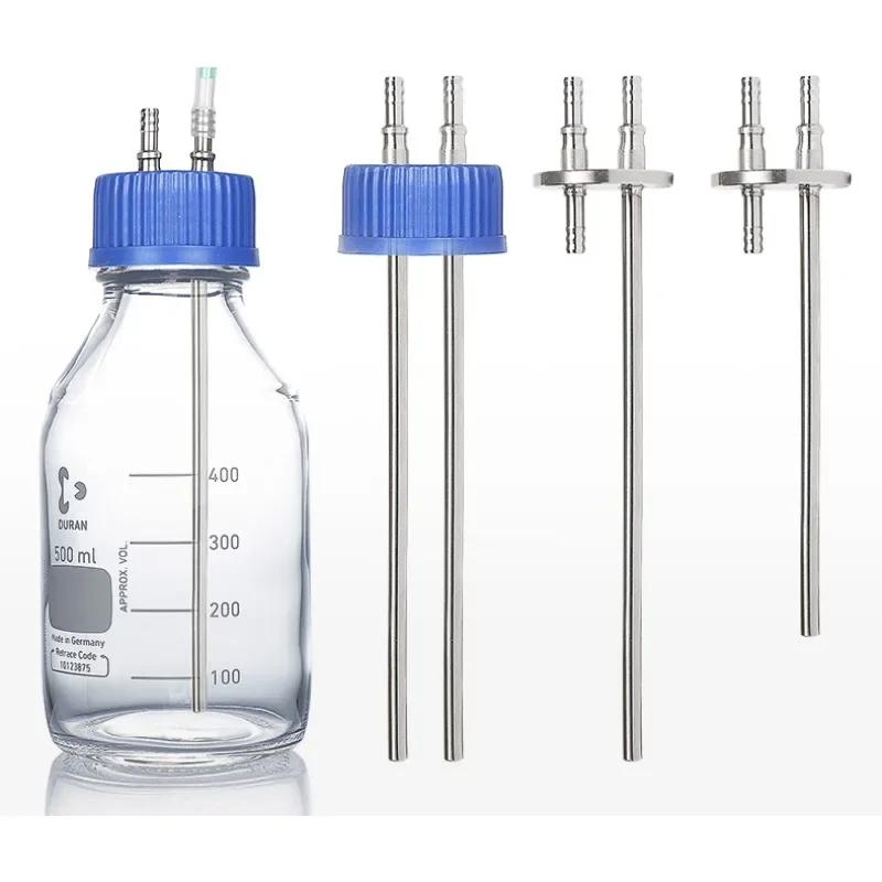 GL45 Refill Bottle Caps Single Side Extension Refill Cap Stainless Steel Feeding Bottle Accessories Reagent Bottle Cap
