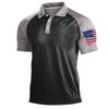 Show Patriotism! US Flag Print Polo Shirt, Casual Short Sleeve