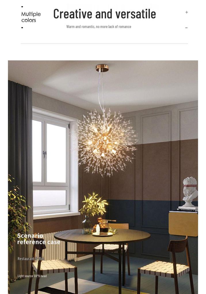 Dandelion Crystal Chandelier - Modern Lighting for Bedroom, Living Room, Bar, and Clothing Store