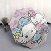 Hello Kitty, Pastel Automatic Opening and Closing Folding Umbrella with 8 Rib Frame and Compact Travel Design, Perfect for All Occasions | S