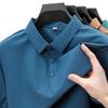 Męska koszulka polo bezszwowa z lodowego jedwabiu Męski T-shirt z czuciem lodu Męski T-shirt z krótkim rękawem z kołnierzykiem, szybkoschnący, chroniący przed słońcem