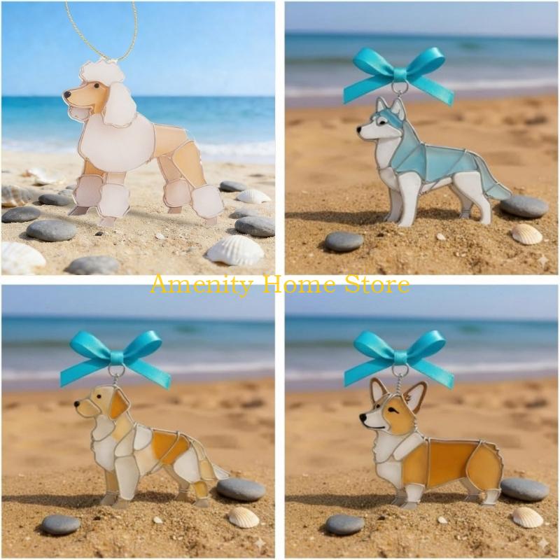 F26C Artistic Dog Sun Catcher Pendant Adds Brightness To Window And Room Decoration