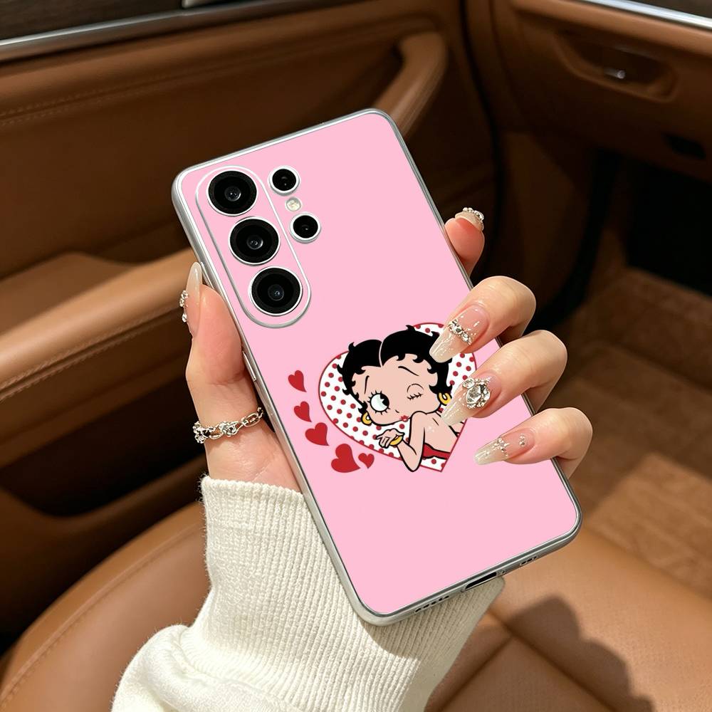 B-Betty Cute B-Boop Phone Case For Samsung S25,S24,S21,S22,S23,S30,Ultra,S20,Plus,Fe,Lite Transparent Cover