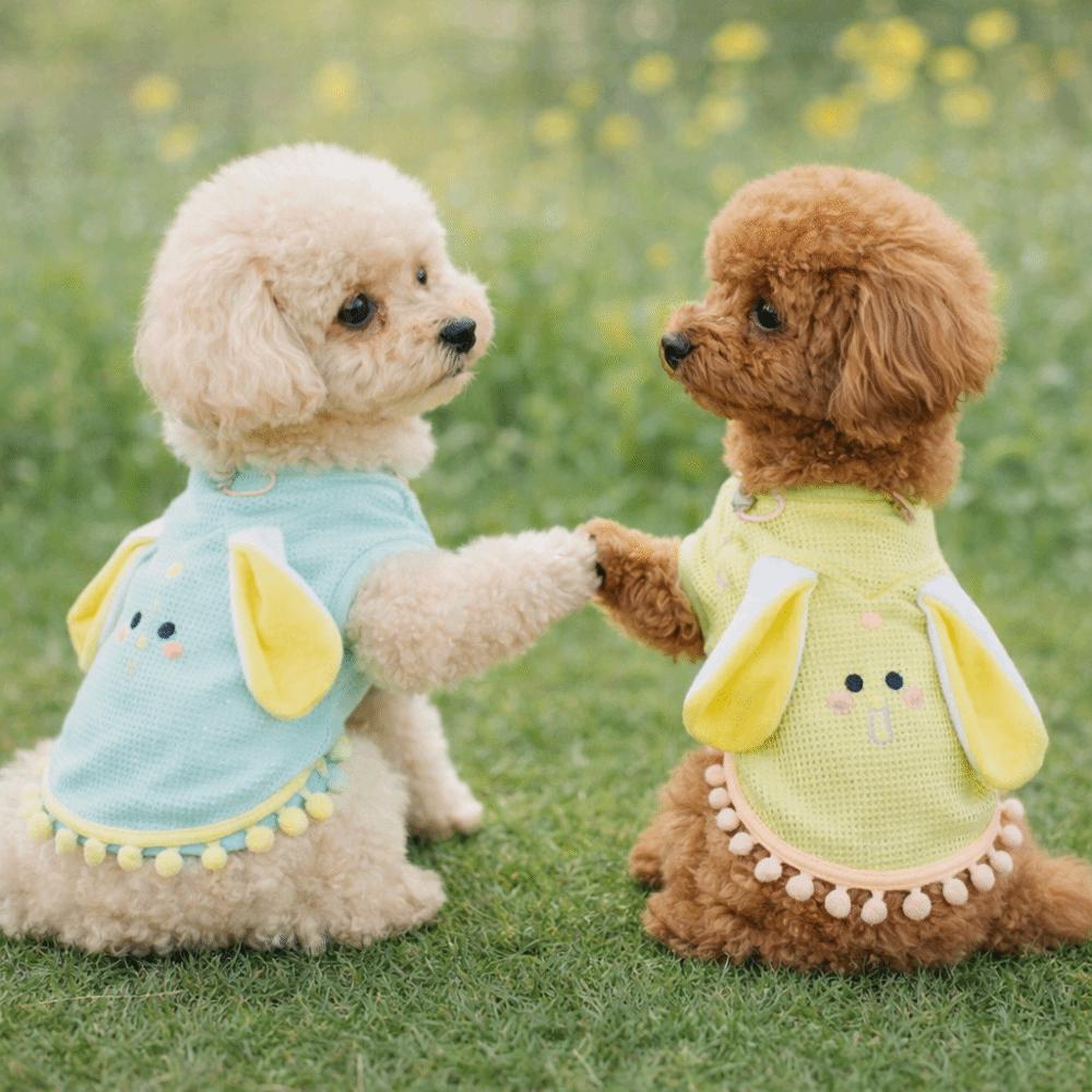 Cute Print Breathable Dog T-Shirt Comfortable Cartoon Cat Traction Suit with D-ring Lightweight Pet Vest Daily Walk