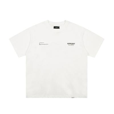 23SS Cross-border European and American Trendy Brand REPRESENT Alphabet Slogan Printed Short-sleeved T-shirt Men's and Women's High Street Hip-hop 