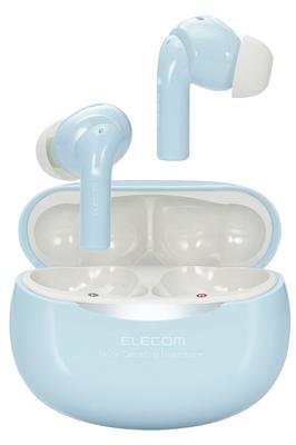 ELECOM Беспроводные Bluetooth Наушники-вкладыши с Шумоподавлением AAC, Режим Окружающего Звука, Синие LBT-TWS15BU, 5.2, Совместимые, Легкие, Беспроводные, Режим,