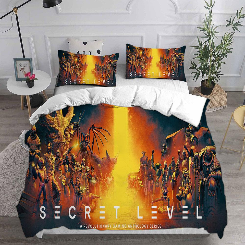 Secret Level Bedding Sets Quilt Bed Cover Comforter Duvet Cover Pillow Case 2-3 Pieces Sets Teenagers Children's Gifts