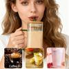 Square Glass Tumbler with Handle And Lid 380ml Transparent Coffee Cup Portable Tea Milk Jar for Hot Cold Drinks