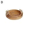 Breakfast Tray Round Wooden Trays Rattan Storage Basket Fruit