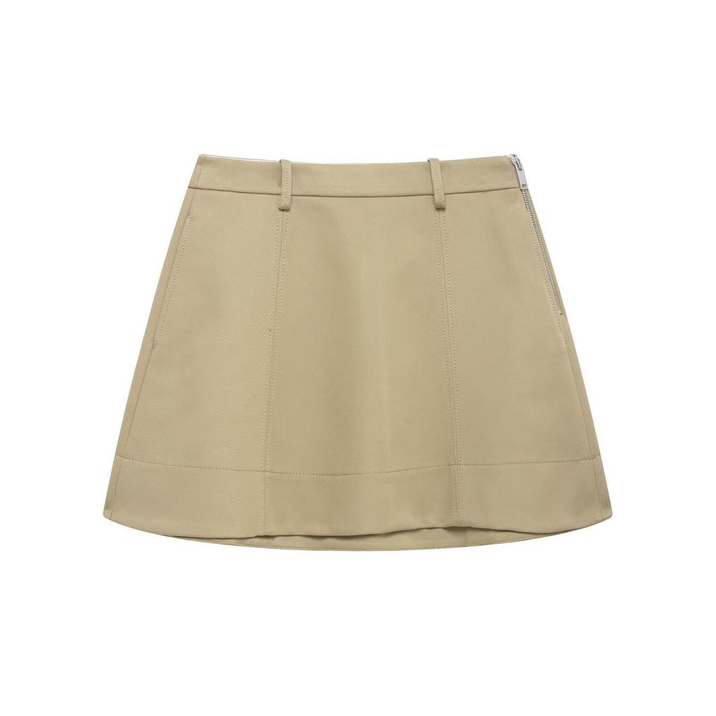 2025 Spring Women's European & American Style Mid-Waist A-Line Skirt