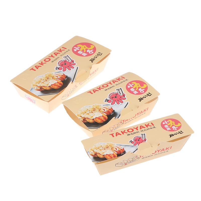 50 szt. Pudełko do pakowania kulek ośmiornicy Japońskie jedzenie uliczne Takoyaki Jednorazowe opakowanie na przekąski na wynos Papierowy pojemnik do pakowania Zaopatrzenie na imprezę