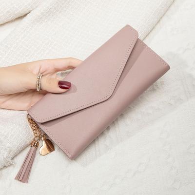 New Women's Wallet, Multi-functional Tassel Wallet, Multi-card Position, Lightweight and Simple Long Wallet