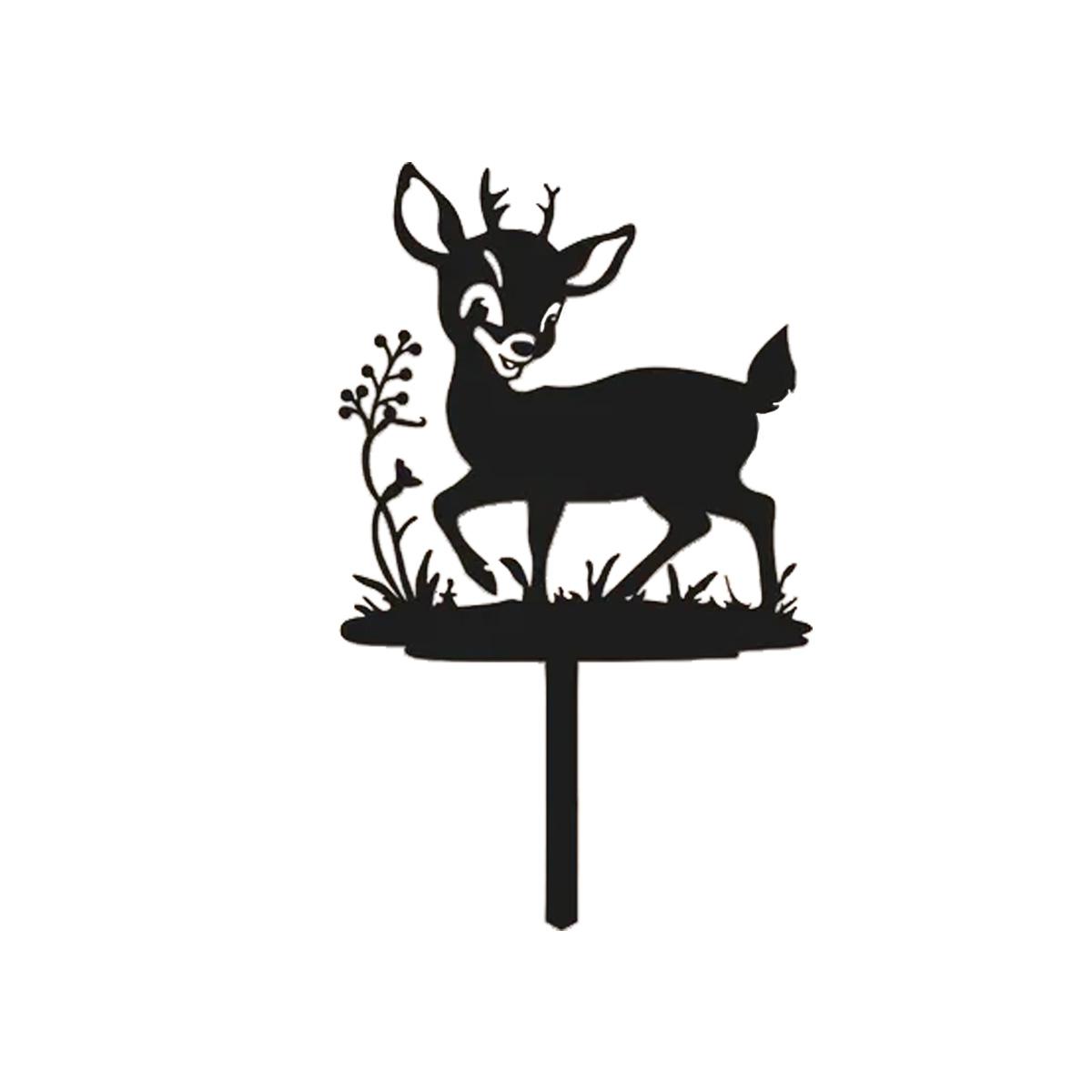 

1Pc Wrought Iron Deer Garden Decoration Ground Stake, Christmas Decoration, Suitable for Outdoor Courtyard, Garden, Patio Decoration, Holiday
