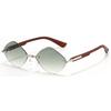 Fashion rhombus frameless trimmed sunglasses men's and women's wood grain European and American sunscreen sunglasses