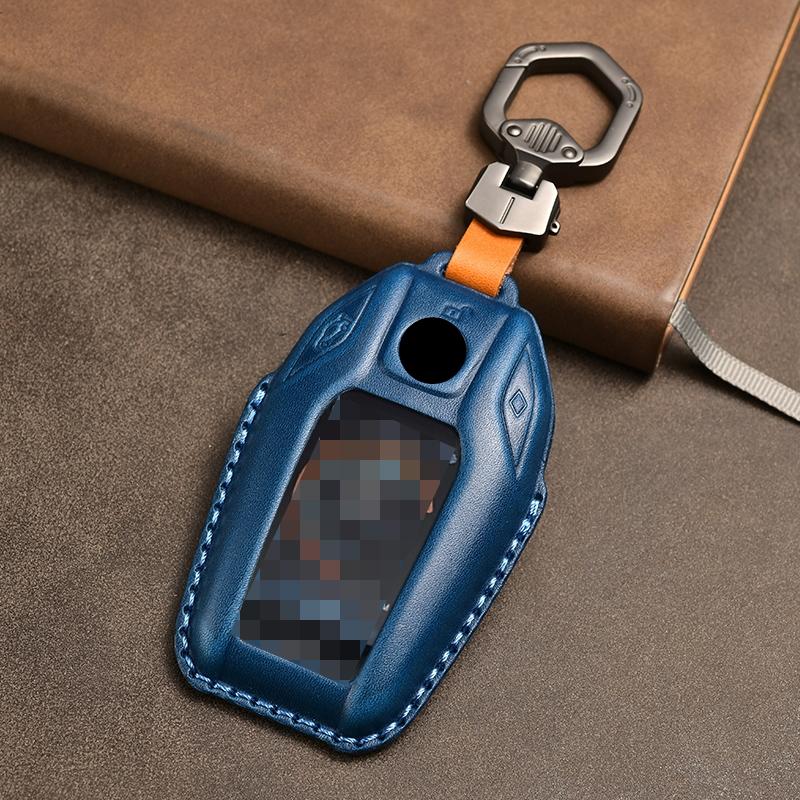 Geeignet für BMW LCD Schlüsselanhänger Neue 5er Reihe 535/7er Reihe 730li/740/X3/X5/X7 Leder Autotasche