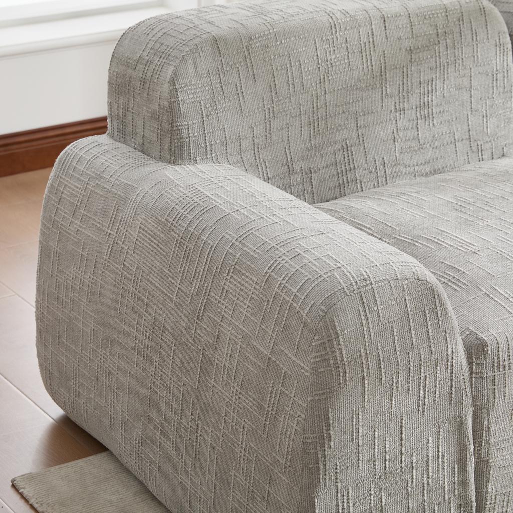 Modular Compression Sofa, Chenille Fabric, Filled with 30D High-Resilience Foam. Easy To Move, Non-Slip Base, Ideal for Living Room - Gray