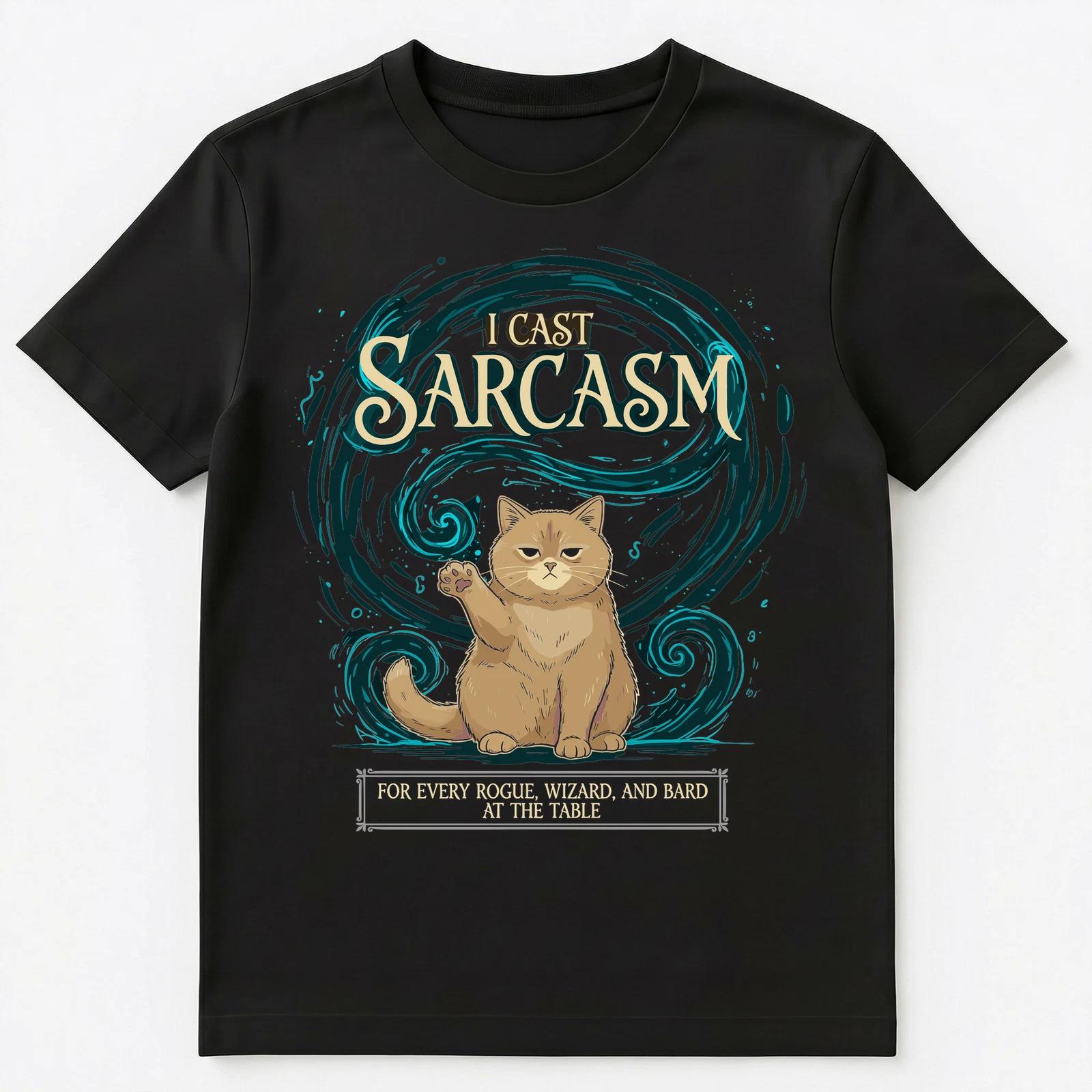 Gamer Sarcastic Cat Spell Casting Rpg Unisex T-Shirt XL