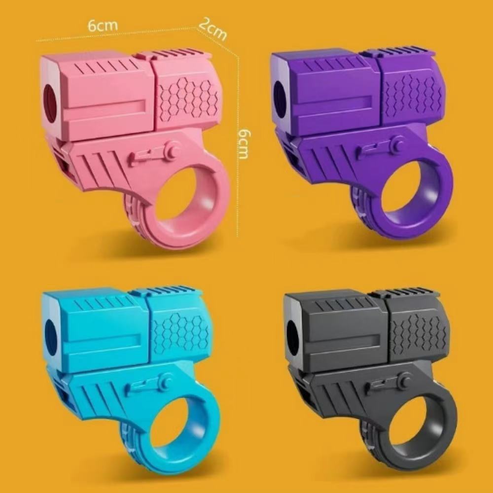 New Mini Gun Shell Ejected Can Launch Decompression EDC Finger Ring Pistol Fidget Spinner Ratchet Anxiety Stress Relief Toy Guns