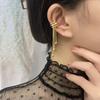 Korean Fashion Ear Clip Piercing Tassel Earrings for Girls Women Silver Color Zircon No Ear Hole Cartilage Jewelry LAMOON