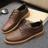 Luxury Men's Casual Shoes Fashion Brown Black Men Leather Shoes Comfortable Flat Wear-resistant Male Dress Shoe Chaussure Hommes
