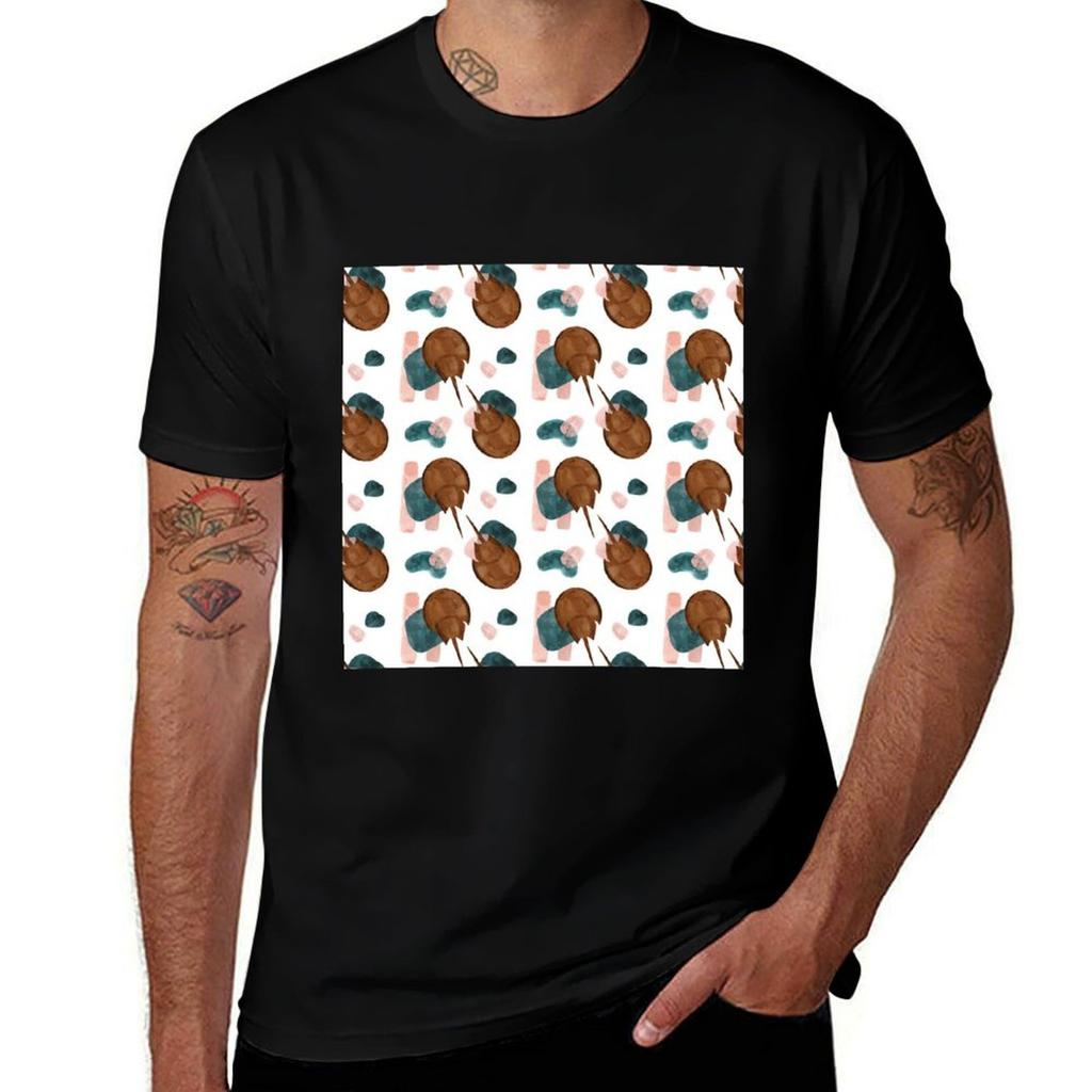 Horseshoe Crab Watercolor Pattern Tshirt Art Pattern Printed Casual Top Tshirt