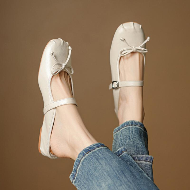 Französische Retro-Innenhöhenverstärkungstasche Kopf Halbschuhe Schleife quadratischer Kopf Schuhe Sommer Oberbekleidung mittlerer Absatz silber Damen Pedal