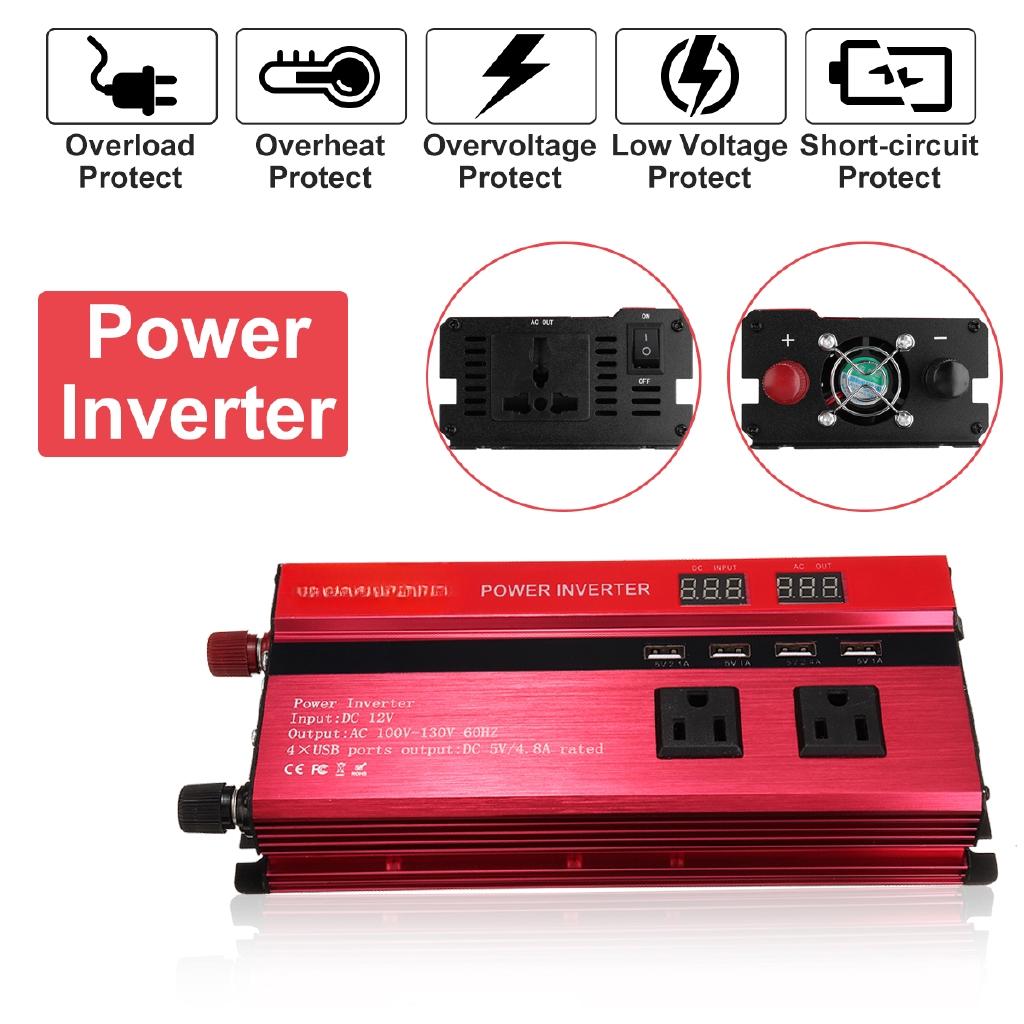 4000W Solar Power Inverter 220V Peaks Voltage Transformer Converter DC To AC 110V/220V Car Inverter Sine Wave Inversor