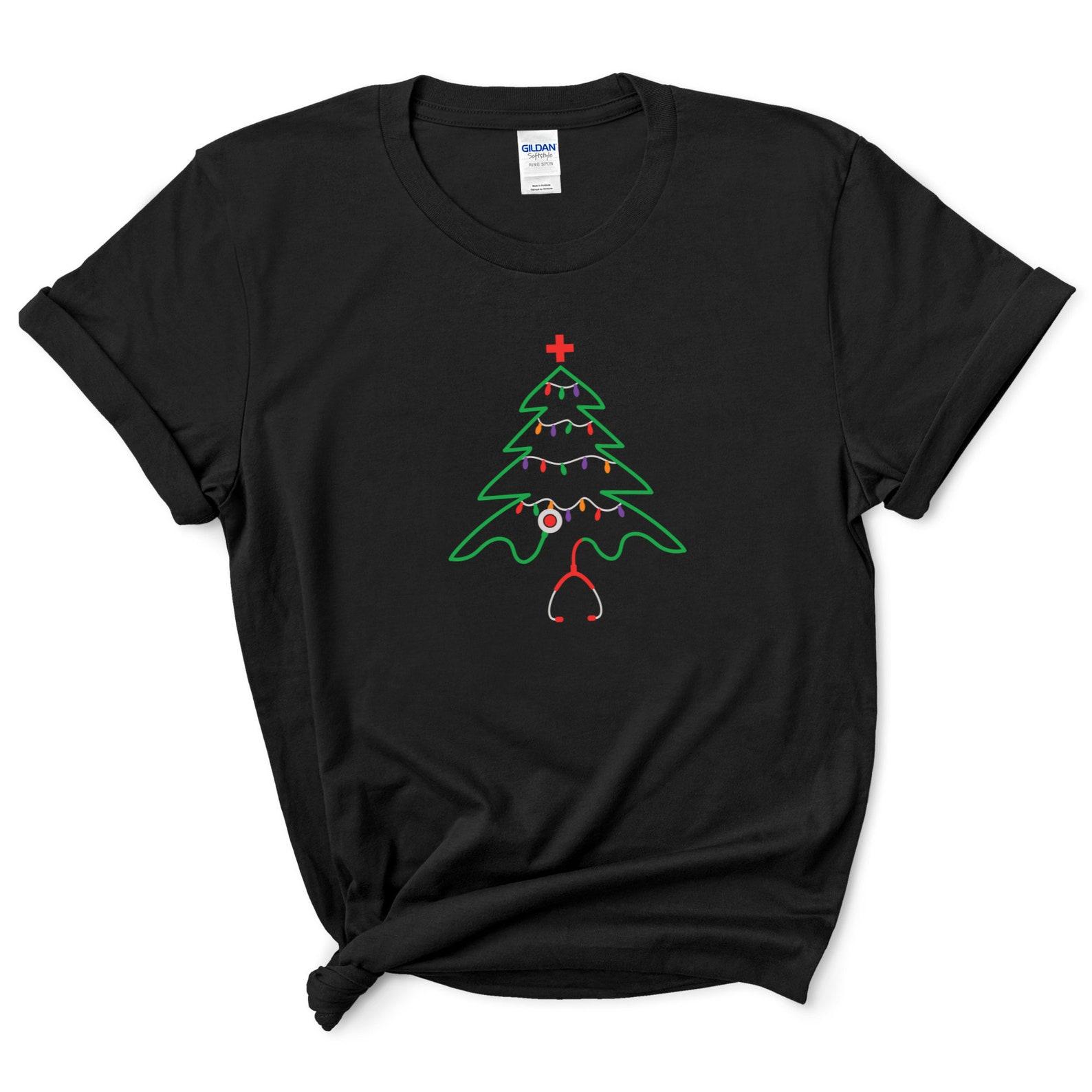 Christmas Nurse Shirt | Nurse T Shirt | Stethoscope Nurse Christmas Tree | Christmas Nurse Tshirt | Nurse Christmas Gift Idea | Unisex S