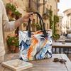  Watercolor Fox Print Large Capacity Tote Bag for Daily Shopping and Commuting
