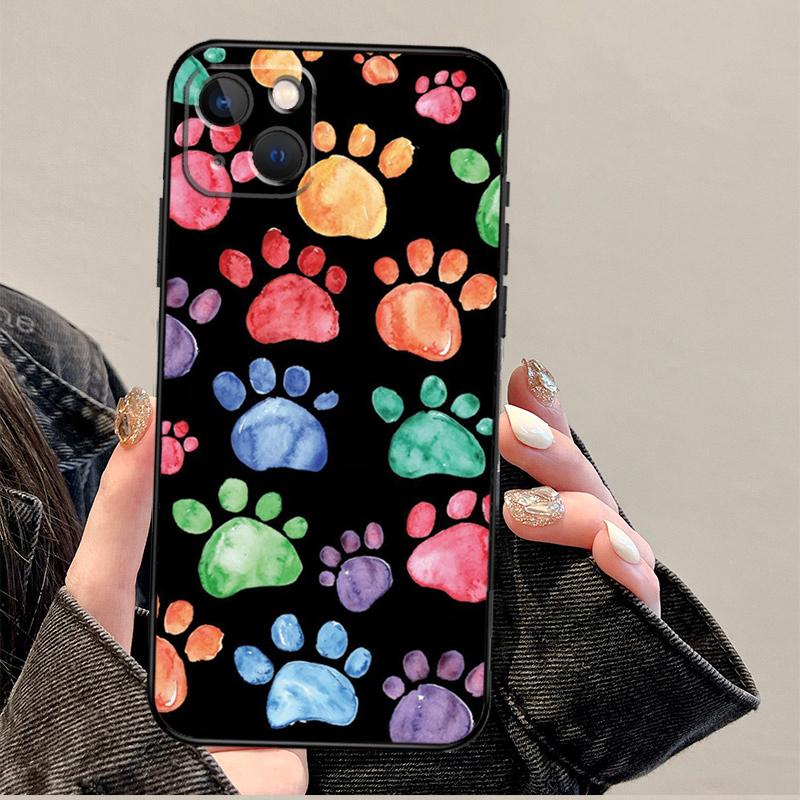 

Чехол-акварельные отпечатки лап для iPhone 12 13 Mini 11 14 Pro Max XS X XR Plus 15 16 Pro Max iPhone 13 Pro