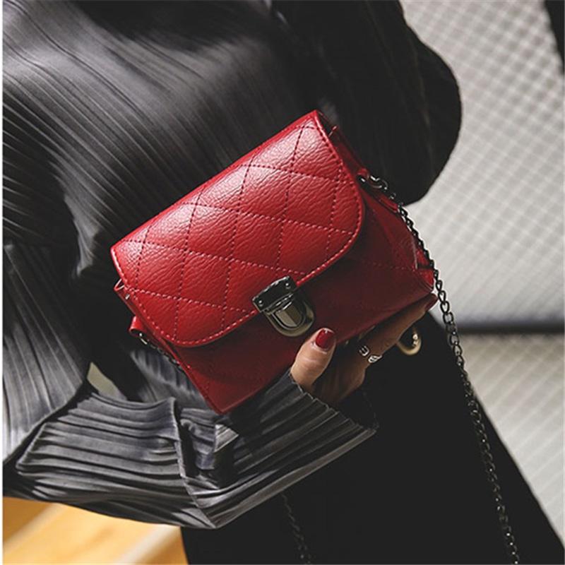 Elegant Pu Leather Female Hand Bags With Rivet Chain For Versatile Use