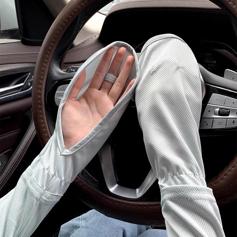 

Anti-Ultraviolet Loose Arm Sleeves Ice Silk Sleeves Sunscreen Ice Sleeve Gloves Female Summer Driving Artifact серый