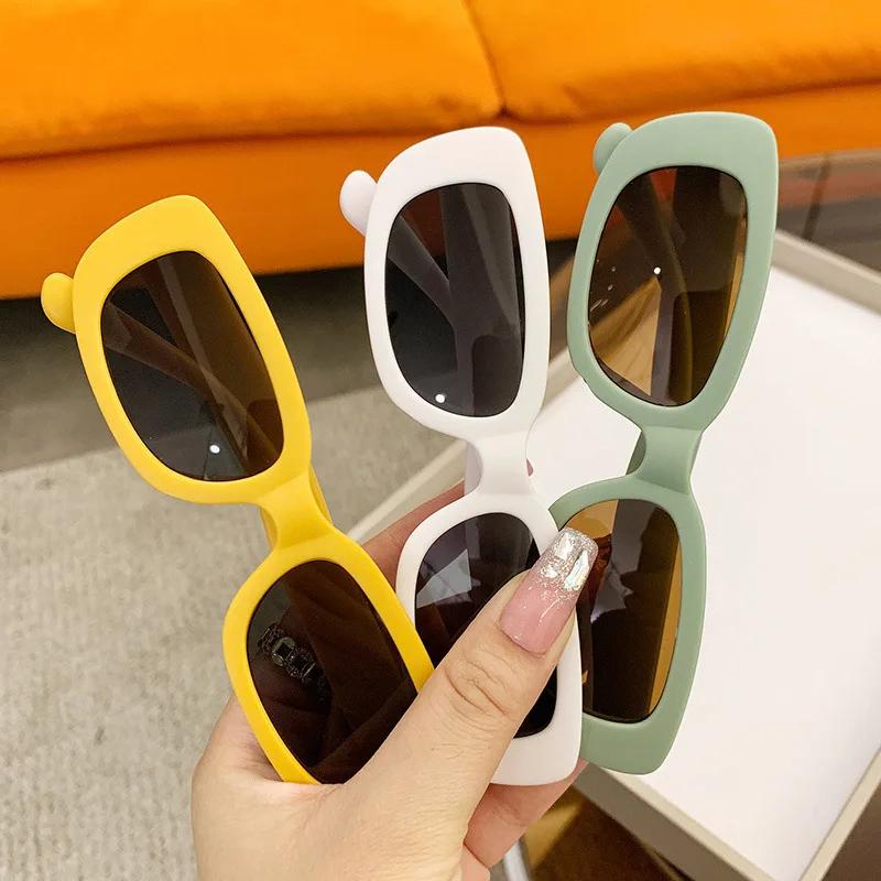 Children Cute Vintage Frosted Rectangle Sunglasses Outdoor Girls Boys Sweet Sun Glasses Protection Classic Kids Eyewear UV400