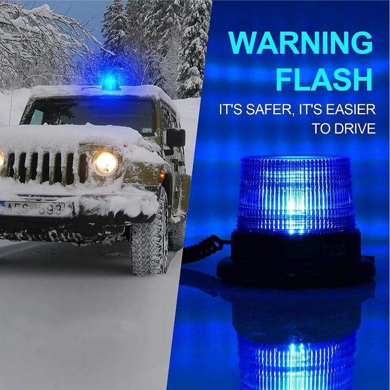 Car Truck Roof Top Warning Light Emergency LED Strobe Light Flashing Beacon With Magnetic Base For Security Auto 12V 24V