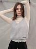 SORRY, TOO MUCH LOVE Cien Shirring See Through Turtleneck Top_Ivory