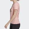 Adidas Alphabet Logo Print Sports Round Neck Short Sleeve T-Shirt Women Tops Pink FJ5013