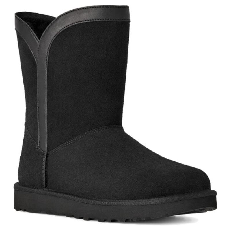 UGG Classic Novelty Short Mid Calf Snow Boots Women's Black Sneakers 1174515-BLK